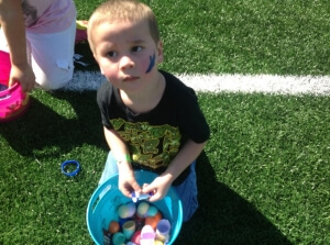 Boy hunting for Eggs