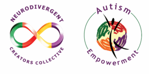 logos for Neurodivergent Creators Collective and Autism Empowerment next to each other