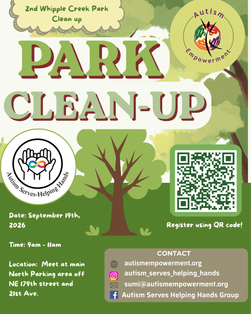 Autism Serves Helping Hands Park Clean Up